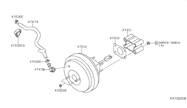 2019 Nissan Frontier Brake Servo & Servo Control Diagram