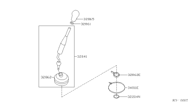 2015 Nissan Frontier Transmission Control & Linkage Diagram 1