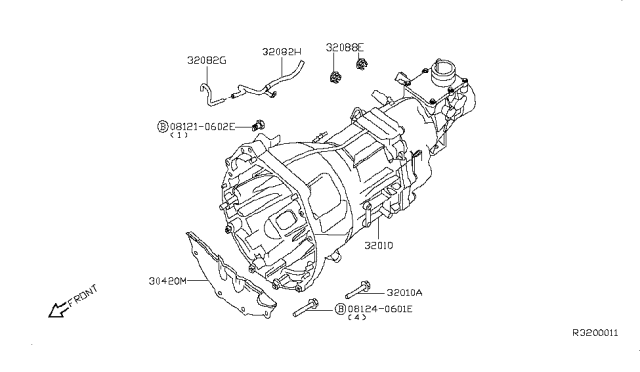 2006 Nissan Frontier Manual Transmission, Transaxle & Fitting Diagram 5