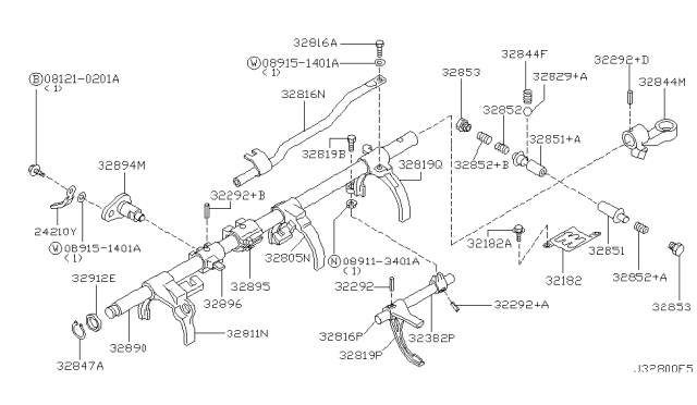 2005 Nissan Frontier Transmission Shift Control Diagram 4