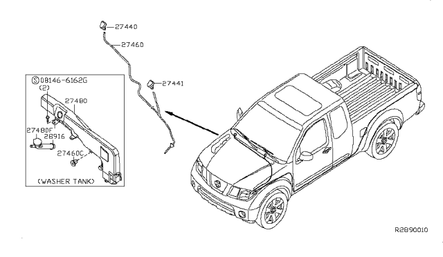 2007 Nissan Frontier Windshield Washer Diagram