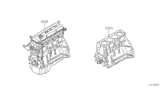 2006 Nissan Frontier Bare & Short Engine Diagram 1