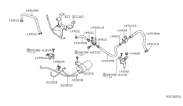 2009 Nissan Frontier Engine Control Vacuum Piping Diagram 5