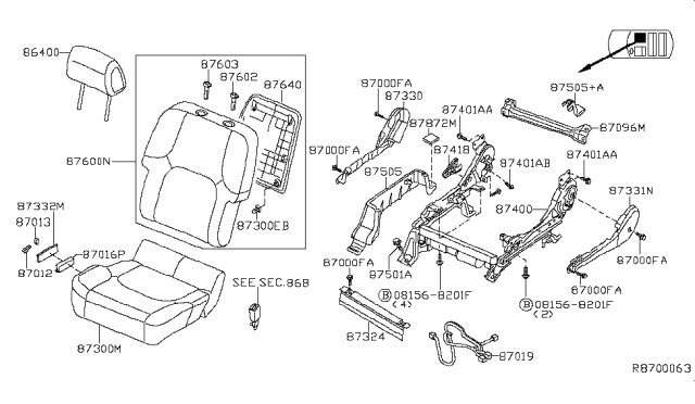 2006 Nissan Frontier Front Seat - Diagram 13