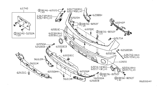 2013 Nissan Frontier Front Bumper Diagram 2