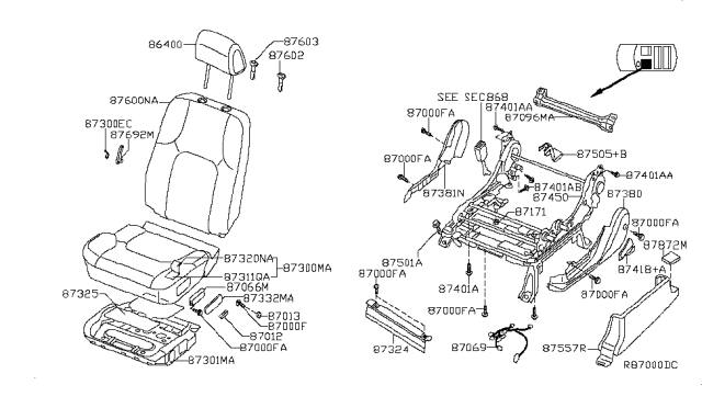 Trim Assembly - Front Seat Cushion Diagram for 87370-9CL3E