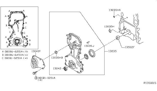 2010 Nissan Frontier Front Cover,Vacuum Pump & Fitting Diagram 1