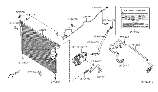 2011 Nissan Frontier Condenser,Liquid Tank & Piping Diagram 2