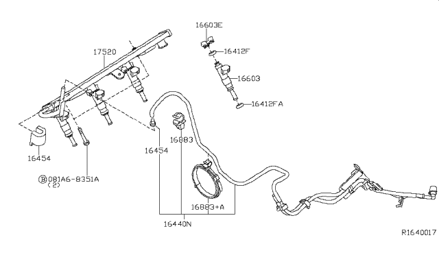 2010 Nissan Frontier Fuel Strainer & Fuel Hose Diagram 1