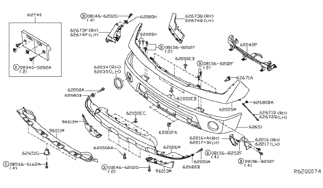 2015 Nissan Frontier Front Bumper Diagram 1