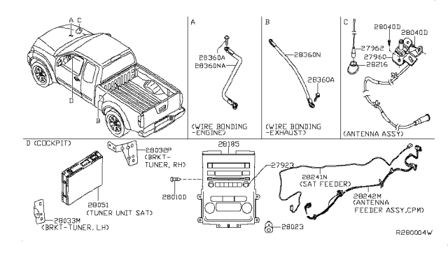 2011 Nissan Frontier Audio & Visual Diagram 1