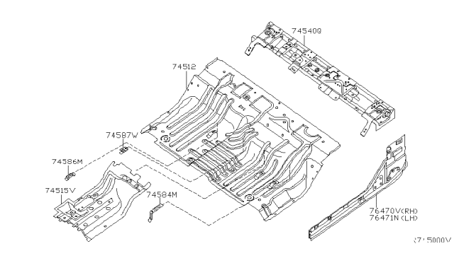 2013 Nissan Frontier Floor Panel (Rear) Diagram