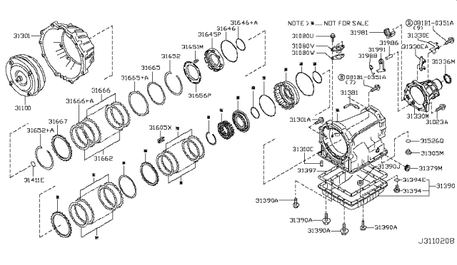 2015 Nissan Frontier Torque Converter,Housing & Case Diagram 1