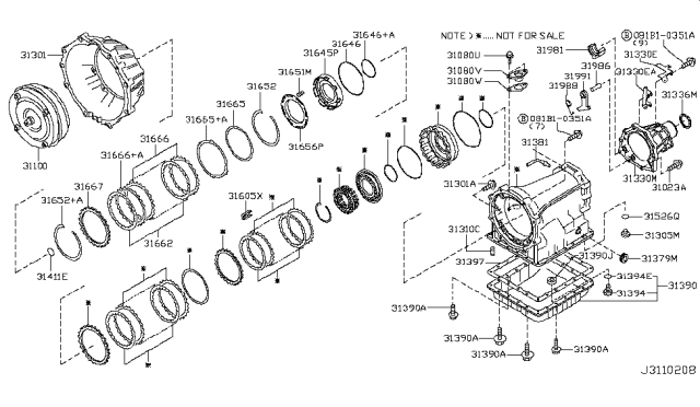 2016 Nissan Frontier Torque Converter,Housing & Case Diagram 1