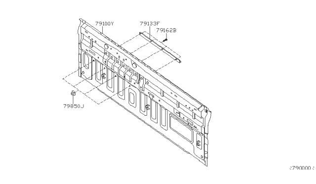 2009 Nissan Frontier Rear,Back Panel & Fitting Diagram 1