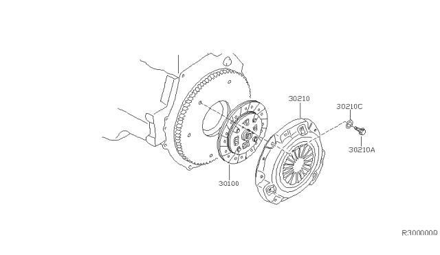 2006 Nissan Frontier Clutch Cover,Disc & Release Parts Diagram 2