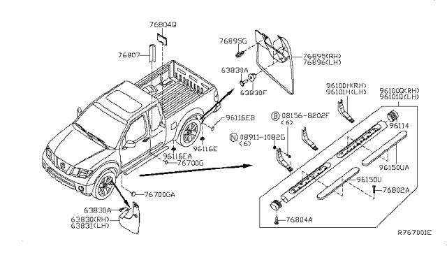 2007 Nissan Frontier Body Side Fitting Diagram 3