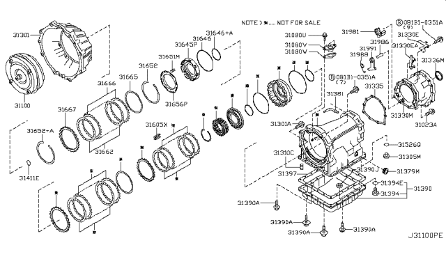 2006 Nissan Frontier Torque Converter,Housing & Case Diagram 4