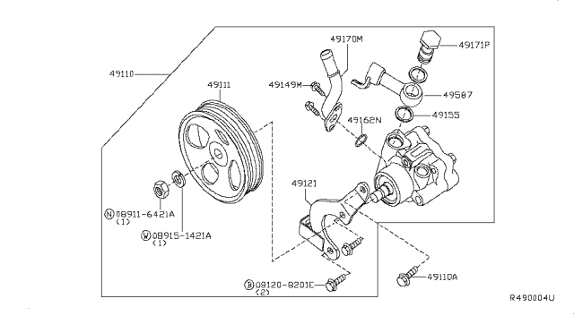 2013 Nissan Frontier Power Steering Pump Diagram 2