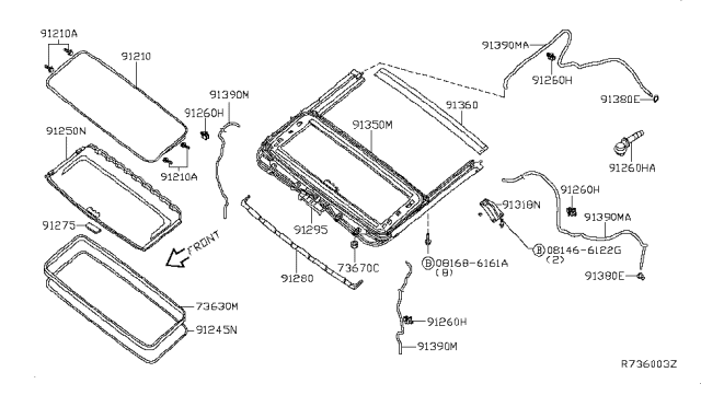 2009 Nissan Frontier Hose-Drain Diagram for 91392-ZL40A