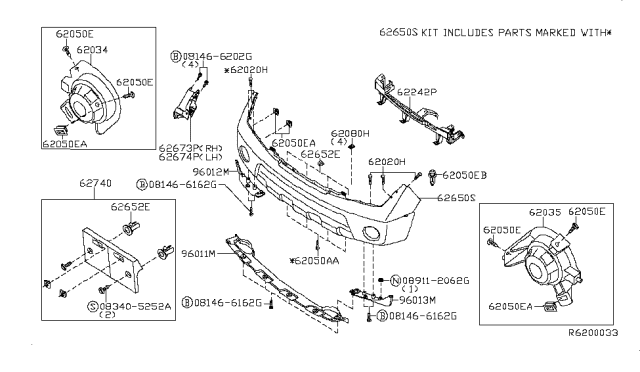 2007 Nissan Frontier Front Bumper Diagram 6