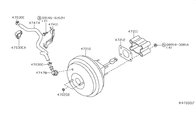 2008 Nissan Frontier Brake Servo & Servo Control Diagram