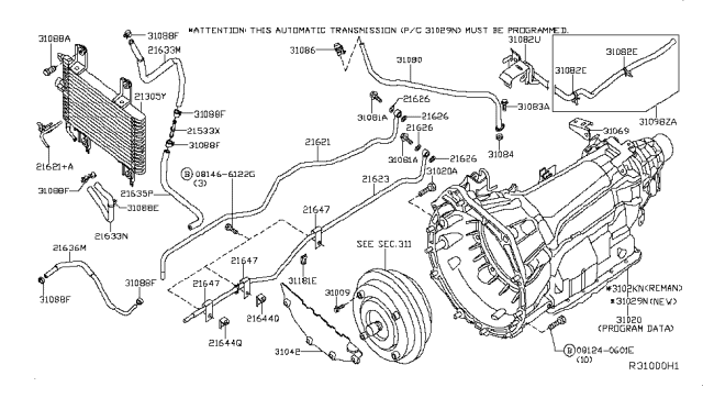 2017 Nissan Frontier Auto Transmission,Transaxle & Fitting Diagram 4