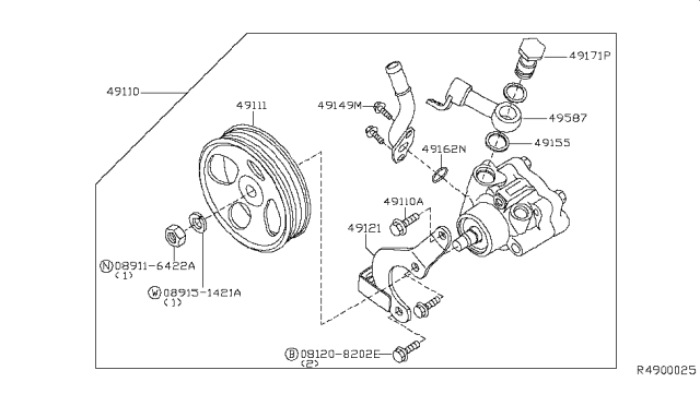 2009 Nissan Frontier Power Steering Pump Diagram 2