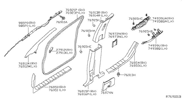 2008 Nissan Frontier Body Side Trimming Diagram 2