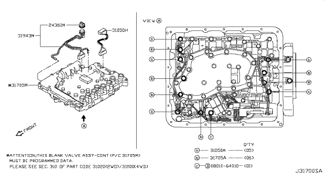 2005 Nissan Frontier Control Valve (ATM) Diagram 2