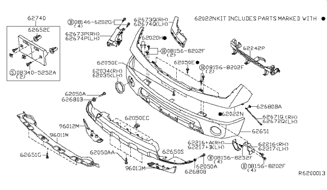 2006 Nissan Frontier Front Bumper Diagram 2