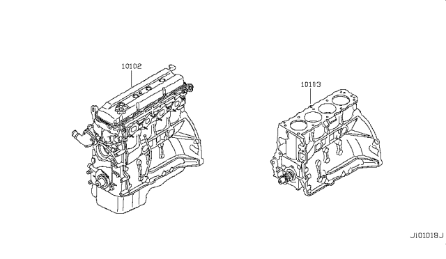 2017 Nissan Frontier Bare & Short Engine Diagram 1