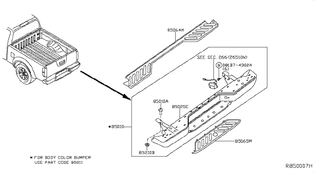 2016 Nissan Frontier Rear Bumper Diagram 3