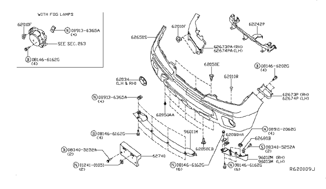 2019 Nissan Frontier Front Bumper Diagram 3