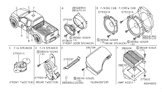 2006 Nissan Frontier Speaker - Diagram 2