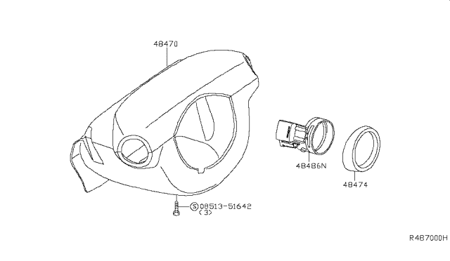 2009 Nissan Frontier Cover Steer Column Diagram for 48470-9BH0D