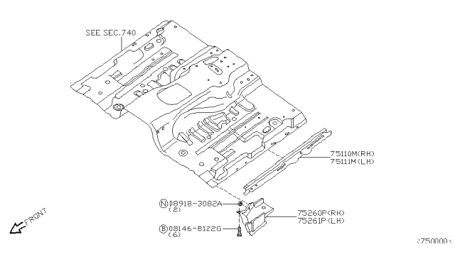 2011 Nissan Frontier Member & Fitting Diagram