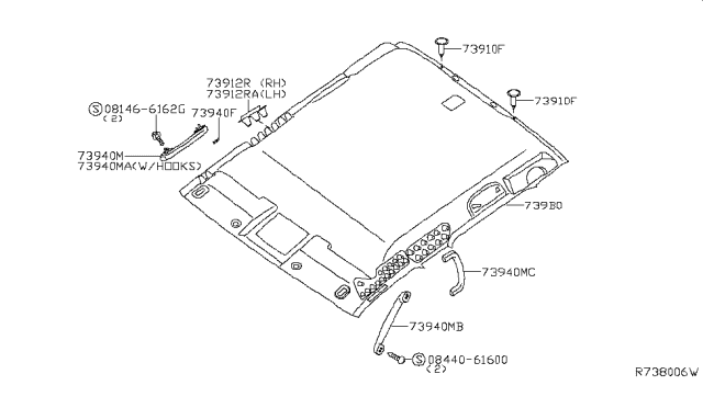 2014 Nissan Frontier Roof Trimming Diagram 2