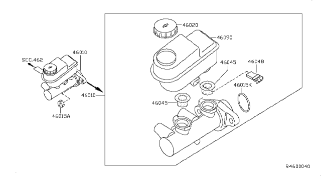 2013 Nissan Frontier Brake Master Cylinder Diagram