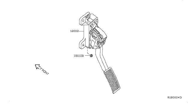 2014 Nissan Frontier Lever Complete-Accelerator,W/DRUM Diagram for 18002-EA000