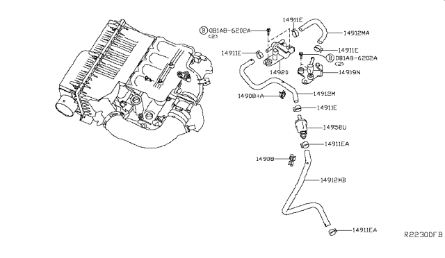 2019 Nissan Frontier Engine Control Vacuum Piping Diagram 4