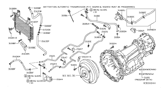 2018 Nissan Frontier Auto Transmission,Transaxle & Fitting Diagram 2