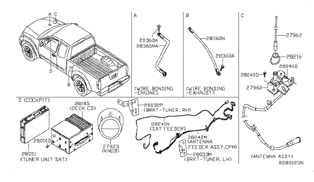 2005 Nissan Frontier Audio & Visual Diagram 1