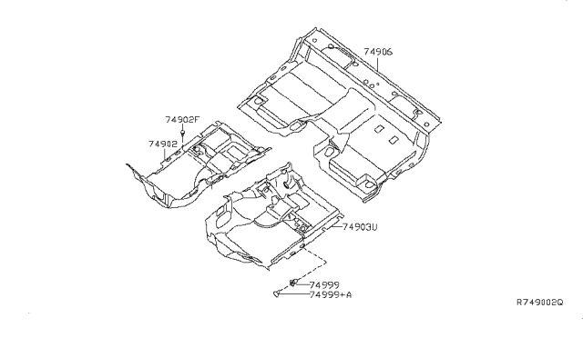 2016 Nissan Frontier Floor Trimming Diagram