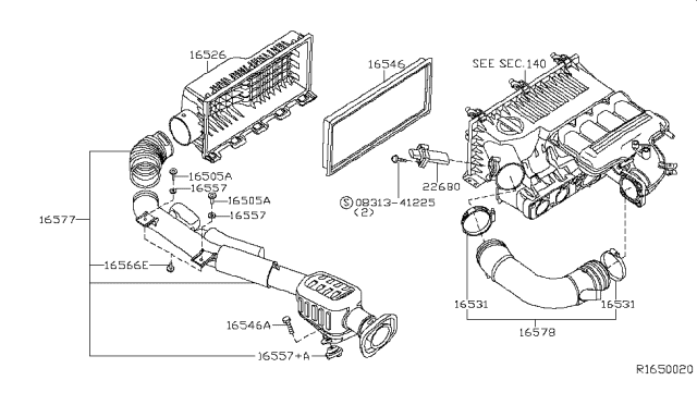 2005 Nissan Frontier Air Cleaner Diagram 1