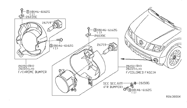 2012 Nissan Frontier Fog,Daytime Running & Driving Lamp Diagram 2