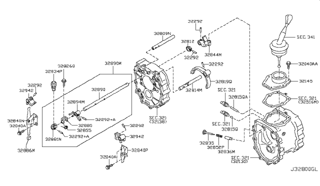 2005 Nissan Frontier Transmission Shift Control Diagram 7