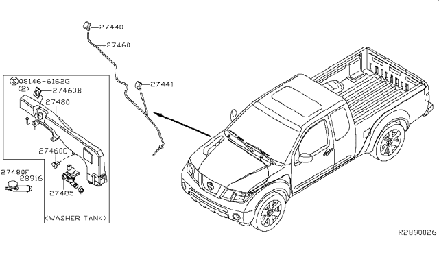 2009 Nissan Frontier Windshield Washer Diagram 1