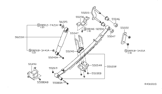 2014 Nissan Frontier Rear Suspension Diagram