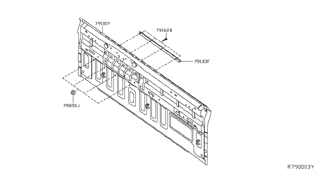 2015 Nissan Frontier Rear,Back Panel & Fitting Diagram 1